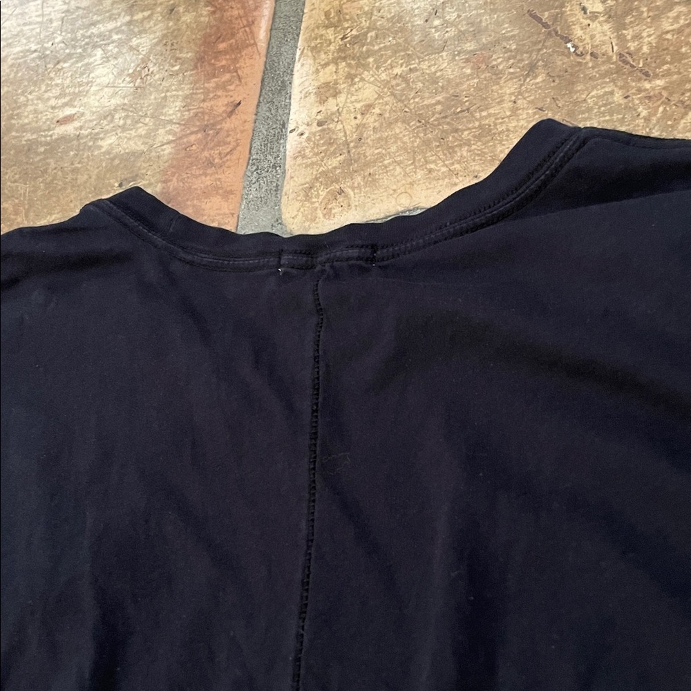 Price Drop 🔷 Rag & Bone Black T-Shirt Raw Hem Studded Pocket Small - Picture 11 of 11